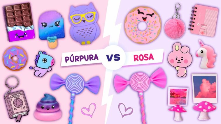 12 IDEAS HECHOS A MANO: ¡PÚRPURA VERSUS ROSA! - DESAFÍO DE COLORES - IDEAS FÁCILES Y SORPRENDENTES