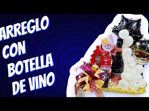 arreglo con botella de vino