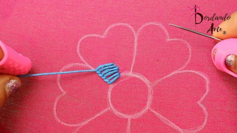 ?¡FÁCIL Y RAPIDO‼️?BORDADO DE FLORES CON PUNTADAS BÁSICAS ??#bordandoarte #embroidery #handmade