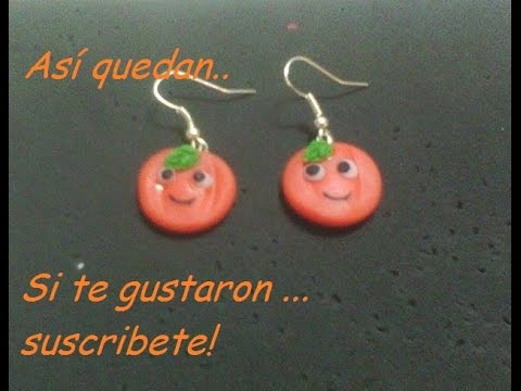 Cómo Hacer ARETES CON CALABAZAS en porcelana fría - Paso a paso