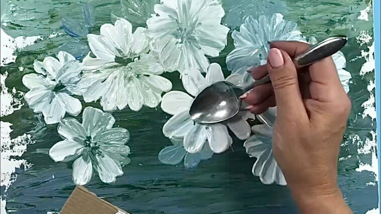 Como pintar Flores con una cuchara/ El Arte de Pintar Flores