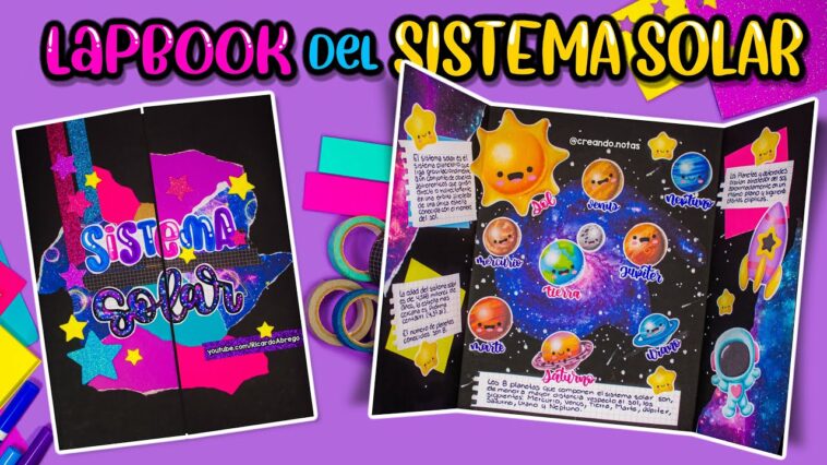 DIY: LAPBOOK creativo del SISTEMA SOLAR - INCLUYE recortes kawaii de los planetas!