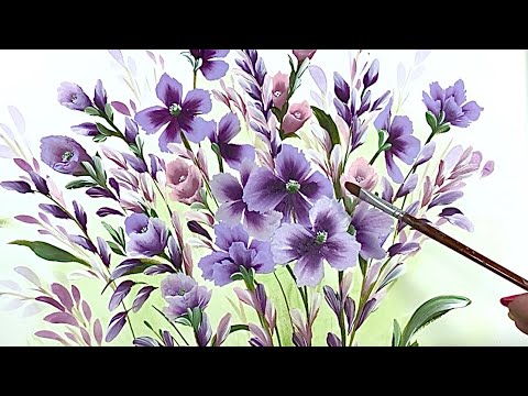 Una Forma Fácil de Pintar Flores / el arte de pintar/ tecnica con acrilico