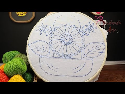 Wow!! BORDADO A MANO  DE CANASTA Y FLORES GRANDES FACIL Y RAPIDO #handmade #embroidery #bordandoarte