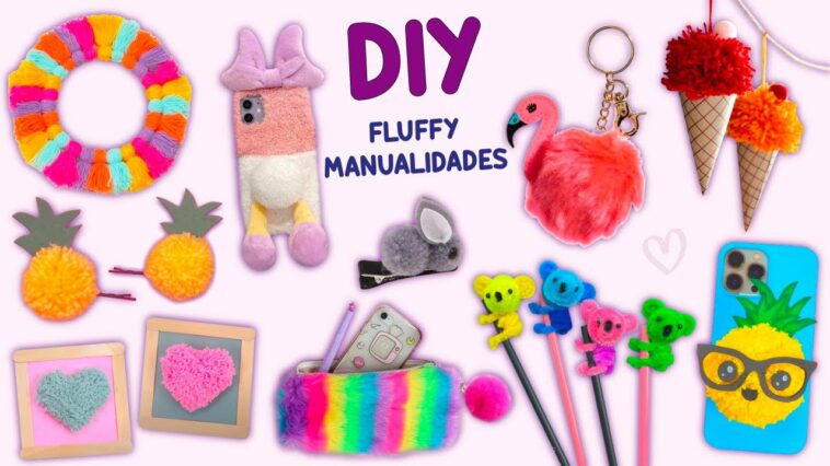 14 DIY FLUFFY MANUALIDADES - HORQUILLAS - BONITO DECORACIONES DE HABITACIÓN Y MAS… #fluffy