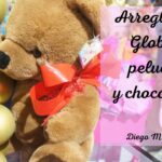 Arreglo con globos, chocolates y peluche para san valentin / 14 de febrero