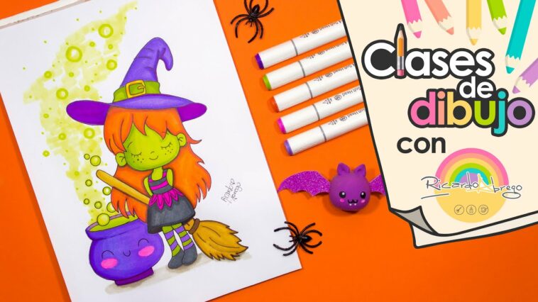 Brujita de HALLOWEEN - CLASES DE DIBUJO CON RICARDO