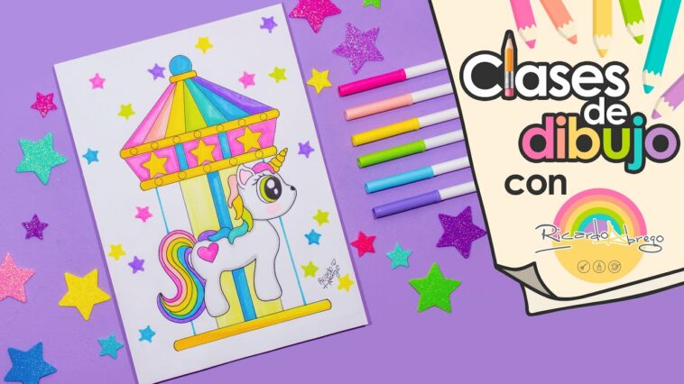 Dibuja un CARRUSEL de UNICORNIO - CLASES DE DIBUJO CON RICARDO