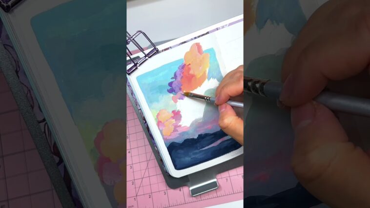 Pintando nubes con #gouache #painting #art #processart