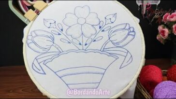 ¡FACIL BORDADO A MANO DE CANASTA DE FLORES!  #handmade #embroidery