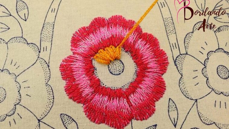 ¡Wow‼️?PUNTADA FÁCIL Y RÁPIDA PARA BORDADOS DE FLORES‼️??#handmade #bordandoarte #embroidery