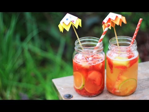 HIELOS FRUTALES: Bebidas refrescantes y sombrilla de papel DIY ✎ Craftingeek