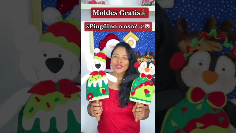 Moldes Gratis con video paso a paso❤️?Apóyanos con tu like #navidad #adornosnavidenos #manualidades