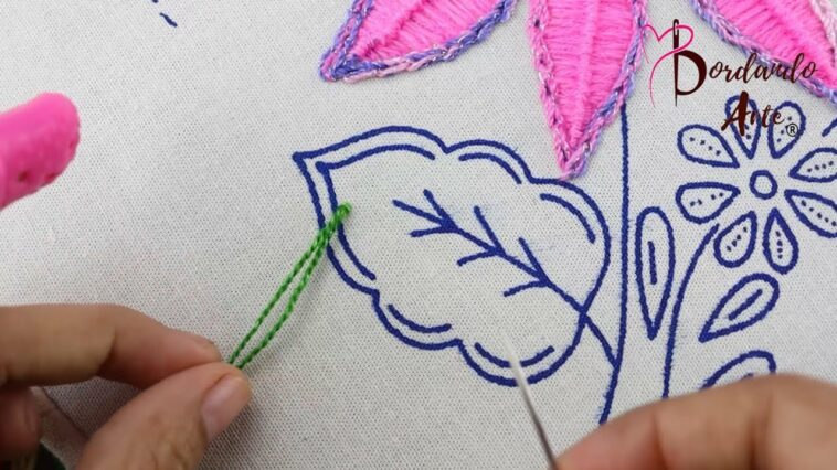 Wow‼️FÁCIL Y RAPIDO BORDADO DE HOJAS??PRINCIPIANTES?#bordandoarte #embroidery #handmade