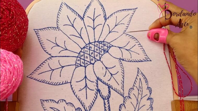 Wow‼️PUNTADAS FÁCILES ?BORDADO DE FLORES GRANDES?? #bordandoarte #handmade #embroidery