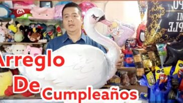 arreglo de cumpleaños con globo grande