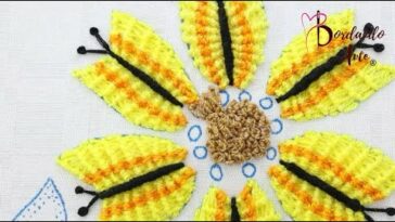 ¡WOW! BORDADO FACIL Y RAPIDO PARA FLORES MARIPOSA #handmade #embroidery #bordandoarte