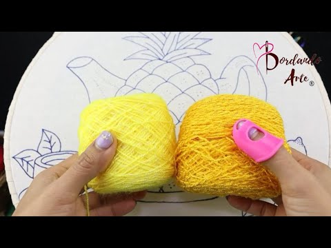 ¡Wow! BORDADO DE PIÑA TETERA CON PUNTADAS ENREJADO FACIL #handmade #embroidery #bordandoarte