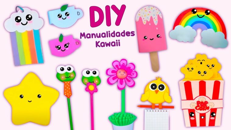 12 IDEAS DE KAWAII CRAFTS QUE TE VAN A ENCANTAR - ÚTILES ESCOLARES - MANUALIDADES CON PAPEL Y MÁS..