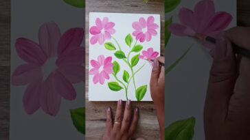 Pintando Flores Fáciles con Pintura Acrílica