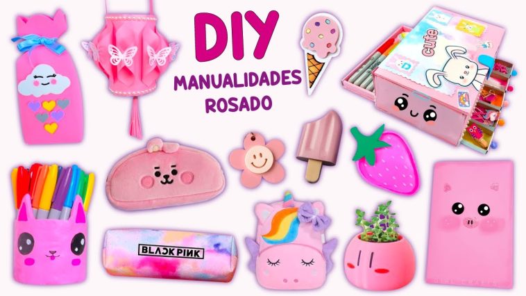 14 MANUALIDADES - ÚTILES ESCOLARES - ACCESORIOS del PELO – DECORACION DEL HOGAR.. #rosado