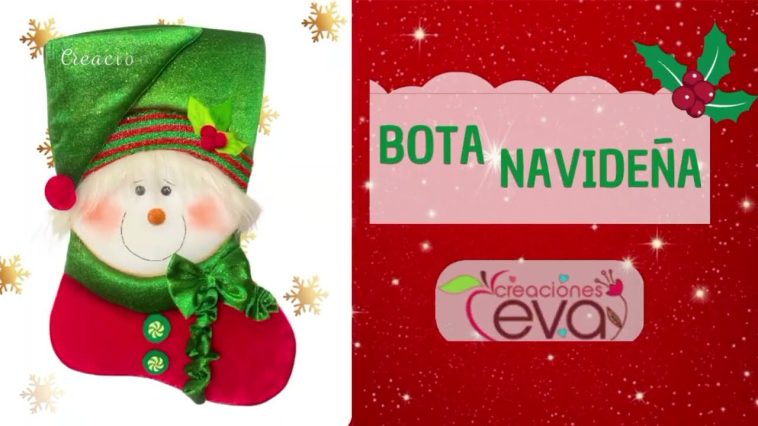 Botas Navideñas paso a paso🎄🦌 NIEVE