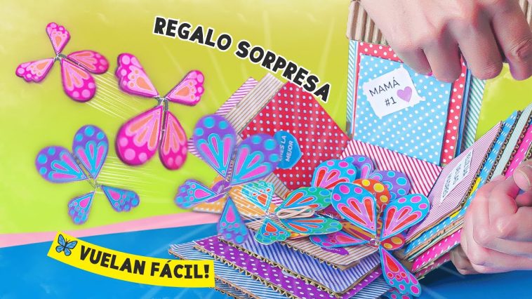 CAJA SORPRESA con MARIPOSAS QUE VUELAN!! 🦋💥 Regalo sorpresa FÁCIL! ✂️Craftingeek