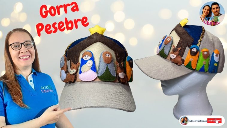 🔴Cómo Hacer GORRAS NAVIDEÑAS, Pesebre en Fieltro, Tutorial Arte en Tus Manos