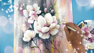 Cómo Pintar Flores Blancas y Rosas con Acrílicos / Profundidad y Calidez
