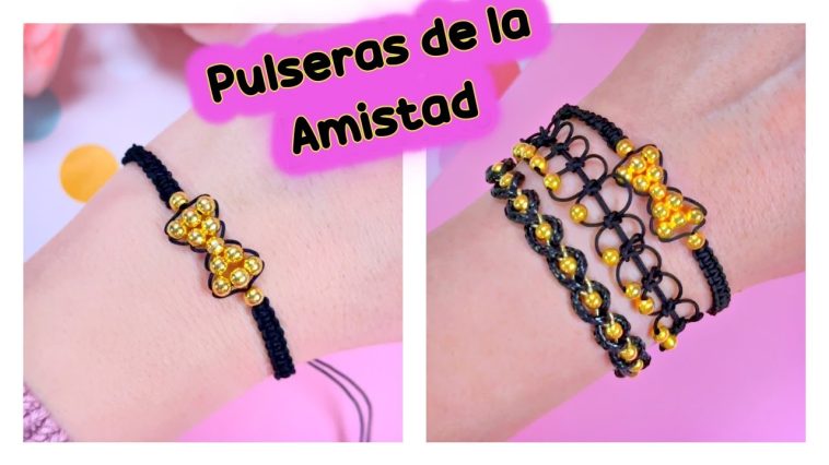 IDEAS DE PULSERA DE AMISTAD NEGRA HECHA A MANO #pulsera