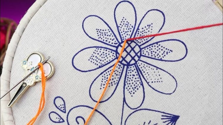 Wow‼️PUNTADAA BICOLOR BORDADO CON 2 AGUJAS😱👌FÁCIL💯#bordandoarte #embroidery #handmade