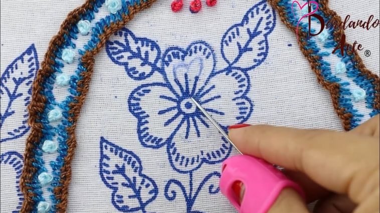 ¡Wow‼️FACIL Y RÁPIDA PUNTADA PARA BORDAR FLORES🌼😱 #bordandoarte #embroidery #handmade