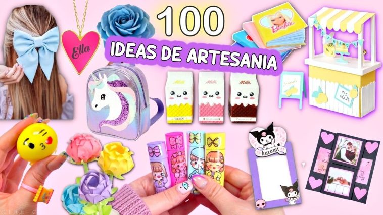 100 IDEAS DIVERTIDAS DE ARTESANIA QUE TIENES QUE PROBAR: MANUALIDADES DE PAPEL Y MÁS IDEAS..