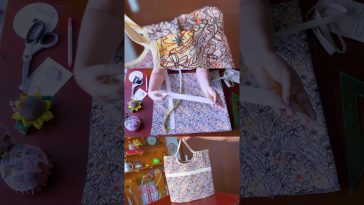 Crea un BOLSO  LINDO de tela  fácil y rápido con solo un trozo de tela rectangular/DIY paso a paso