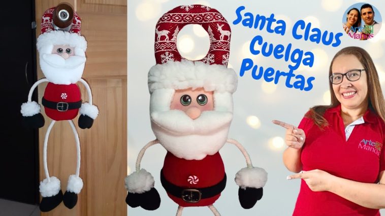 🔴Cómo Hacer SANTA CUELGA PUERTAS, Super Fácil Con Arte en Tus Manos