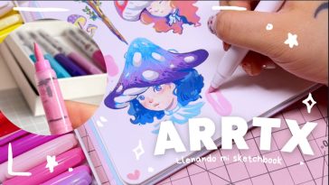 Llenando mi sketchbook con arrtx ⋅♡ plumones Acrílicos