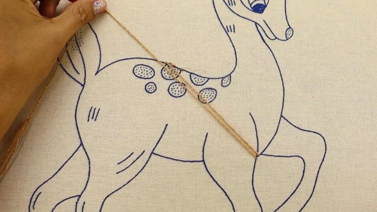 Wow‼️🧶FÁCIL Y RAPIDO BORDADO DE BAMBI😱👌 #embroidery #handmade #stitching