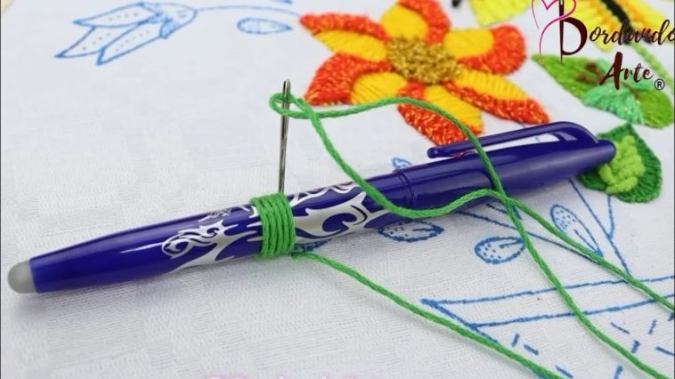 Wow‼️PUNTADAS FÁCILES PARA BORDAR HOJITAS🍃🧵Increíble👌🤩 #handmade #embroidery #stitching