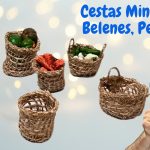 🔴Cómo Hacer CESTAS MINIATURAS Para Belenes, Pesebres y Maquetas, FÁCIL Con Arte en Tus Manos