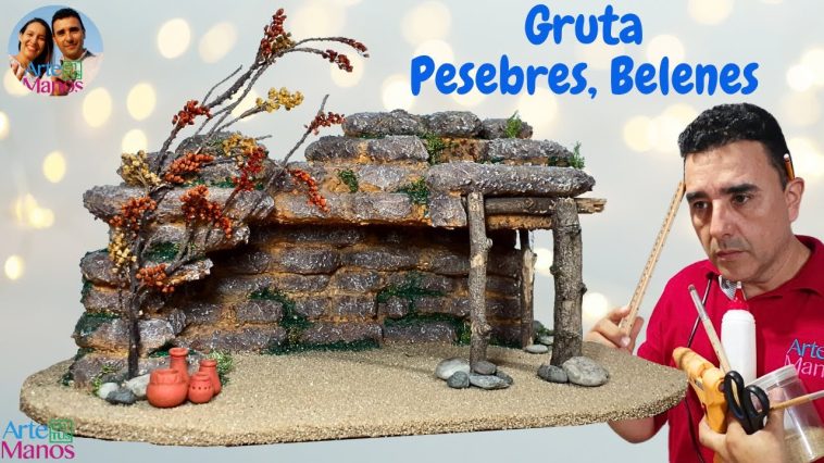 🔴Cómo Hacer GRUTAS Para BELENES, PESEBRES y MAQUETAS, Fácil Con Arte en Tus Manos