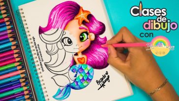 Cómo dibujar una SIRENITA tipo DISNEY y las técnicas para colorearla! - #dibujo #sirena #tutorial