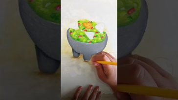 Pintando un Molcajete con Guacamole