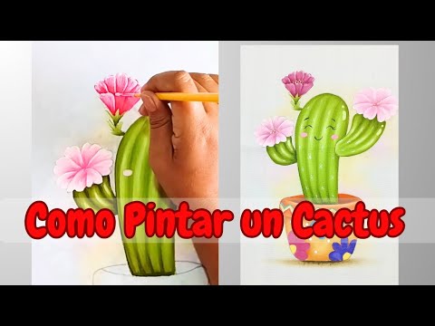 Pintura Sobre Tela Como Pintar un Cactus 🌵 Segunda Parte