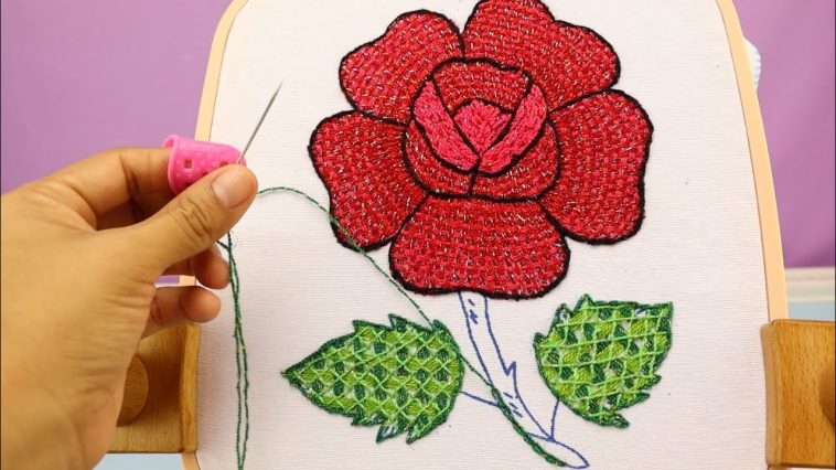 Wow‼️BORDADO DE HOJAS CON PUNTADAS FÁCILES😱🍃 #handmade #embroidery #stitching