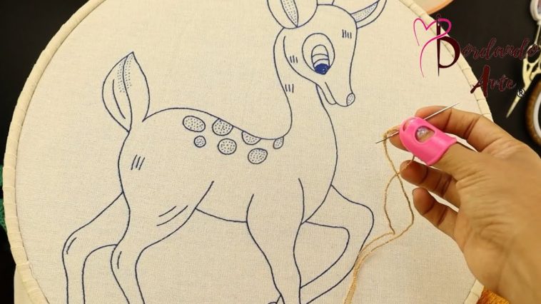 Wow😱‼️PUNTADAS FÁCILES PARA BORDADO DE BAMBI👌TRAMAS🧑‍🎄 #embroidery #stitching #handmade