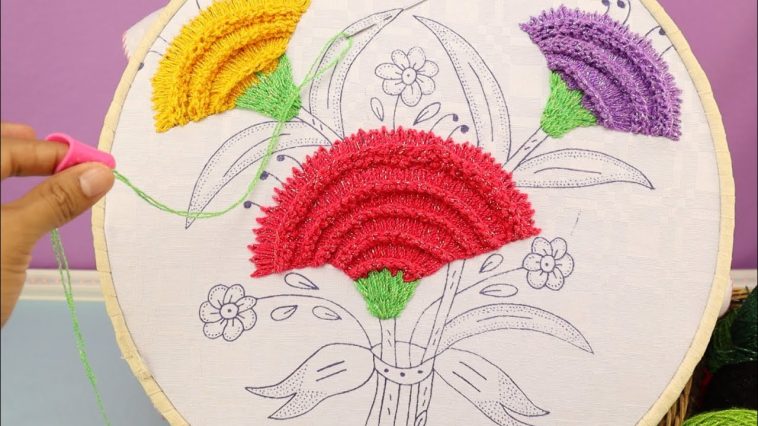 Wow‼️PUNTADAS FÁCILES Y RÁPIDAS PARA BORDADO DE TALLO Y HOJAS😱👌#embroidery #stitching #handmade