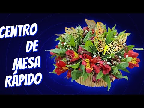 centro de mesa con flores de manera rápida