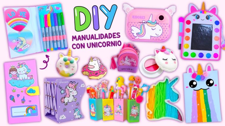 10 IDEAS PARA HACER EN CASA “UNICORNIO“ - ÚTILES ESCOLARES DE UNICORNIO - PEGATINAS - POP IT ...