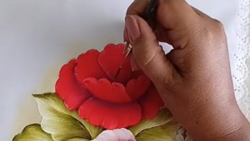 Como Pintar una Flor Roja Primera Parte