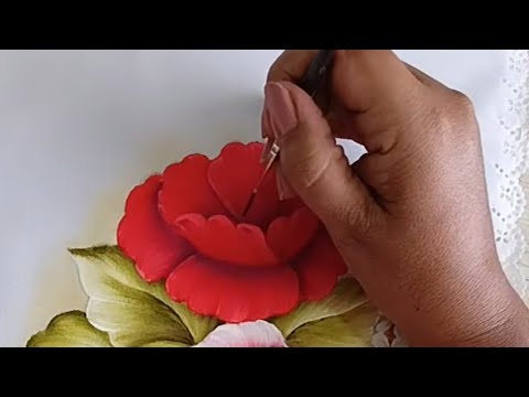 Como Pintar una Flor Roja Primera Parte